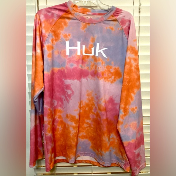 Huk Performance Fishing Mens Tie Dye Shirt Size Large - Picture 1 of 3